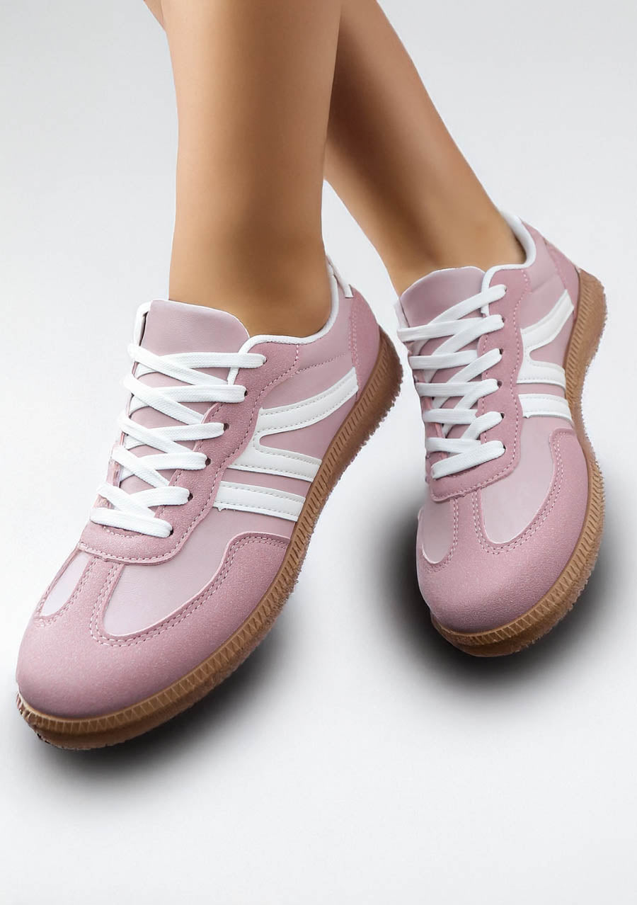 Charlotte Casual Lace-Up Shoes – Lightweight & Breathable - Light pink