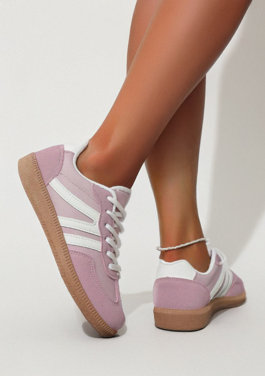 Charlotte Casual Lace-Up Shoes – Lightweight & Breathable - Light pink